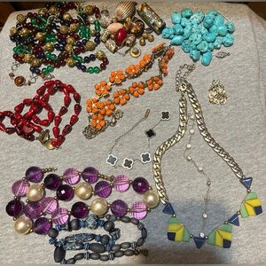 Vintage Estate Lot Necklaces Mixed Stones/Metals Broken* Upcycle For Crafting 🧵